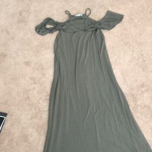 Boutique Army Green Evening Dress